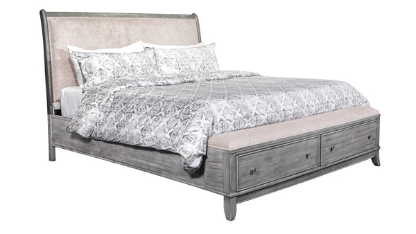 Cama Terra Tapizada  con Almacenamiento Tamaño Queen
